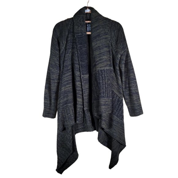 Dex Brown Multi Open Waterfall Comfy Cardigan Women Size L - Picture 1 of 11